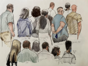 courtroom drawing