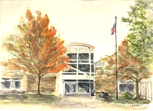 Painting by Janet Kurjanski of Pioneer Park Community Center